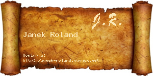 Janek Roland névjegykártya