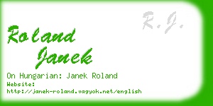 roland janek business card